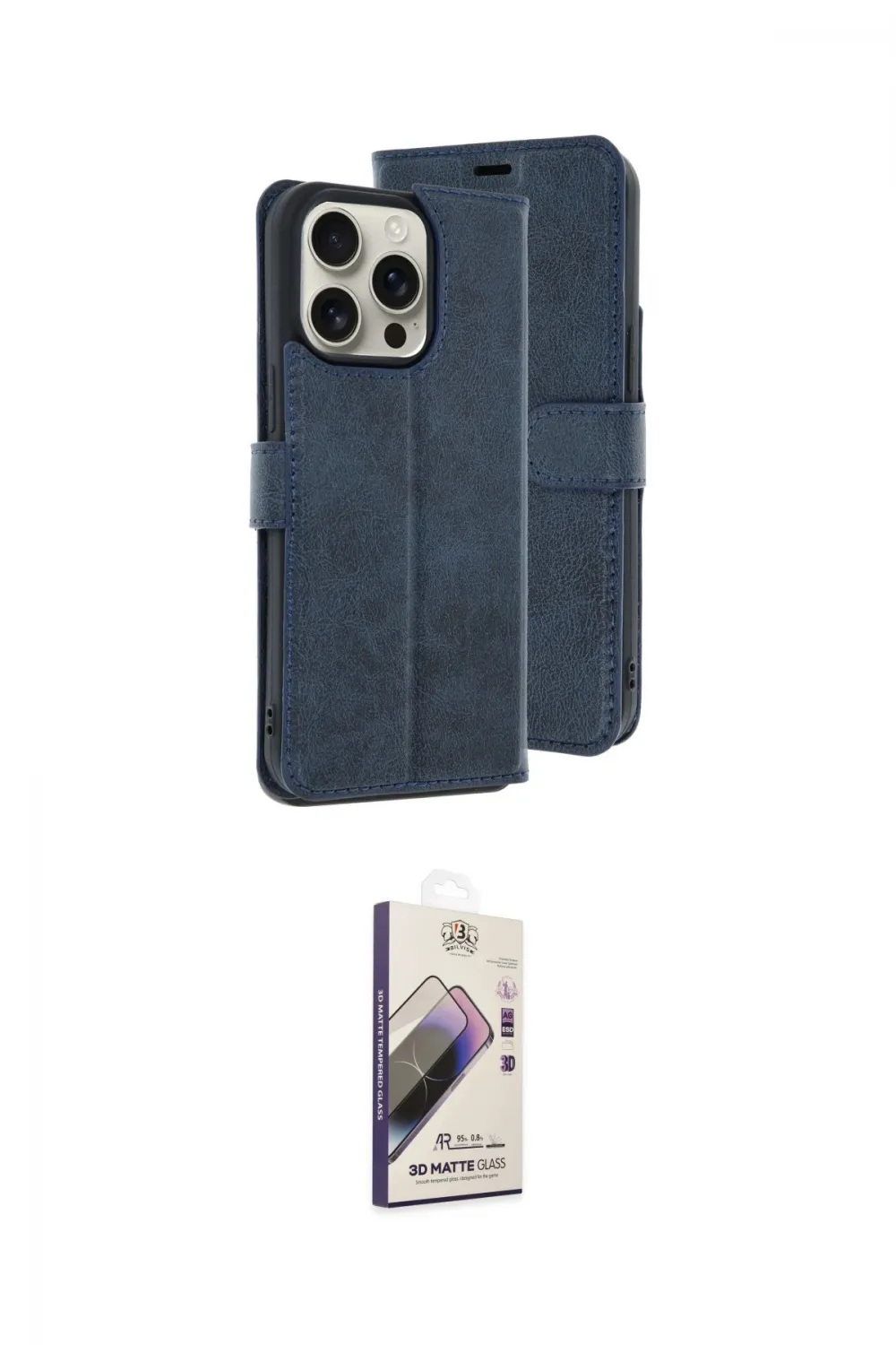 ieg™ iPhone 15 Pro Max Kılıf Siluet Işık Serisi - Siyah Bilvis 3D Mat Cam Ekran Koruyucu