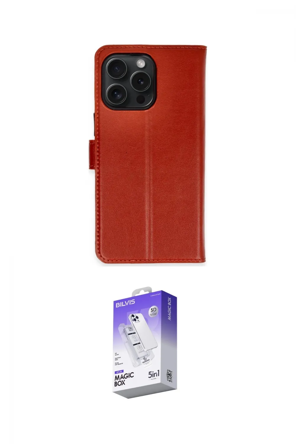 ieg™ iPhone 15 Pro Max Kılıf Siluet Işık Serisi - Siyah Bilvis 5in1 3D Magic Cam Ekran Koruyucu