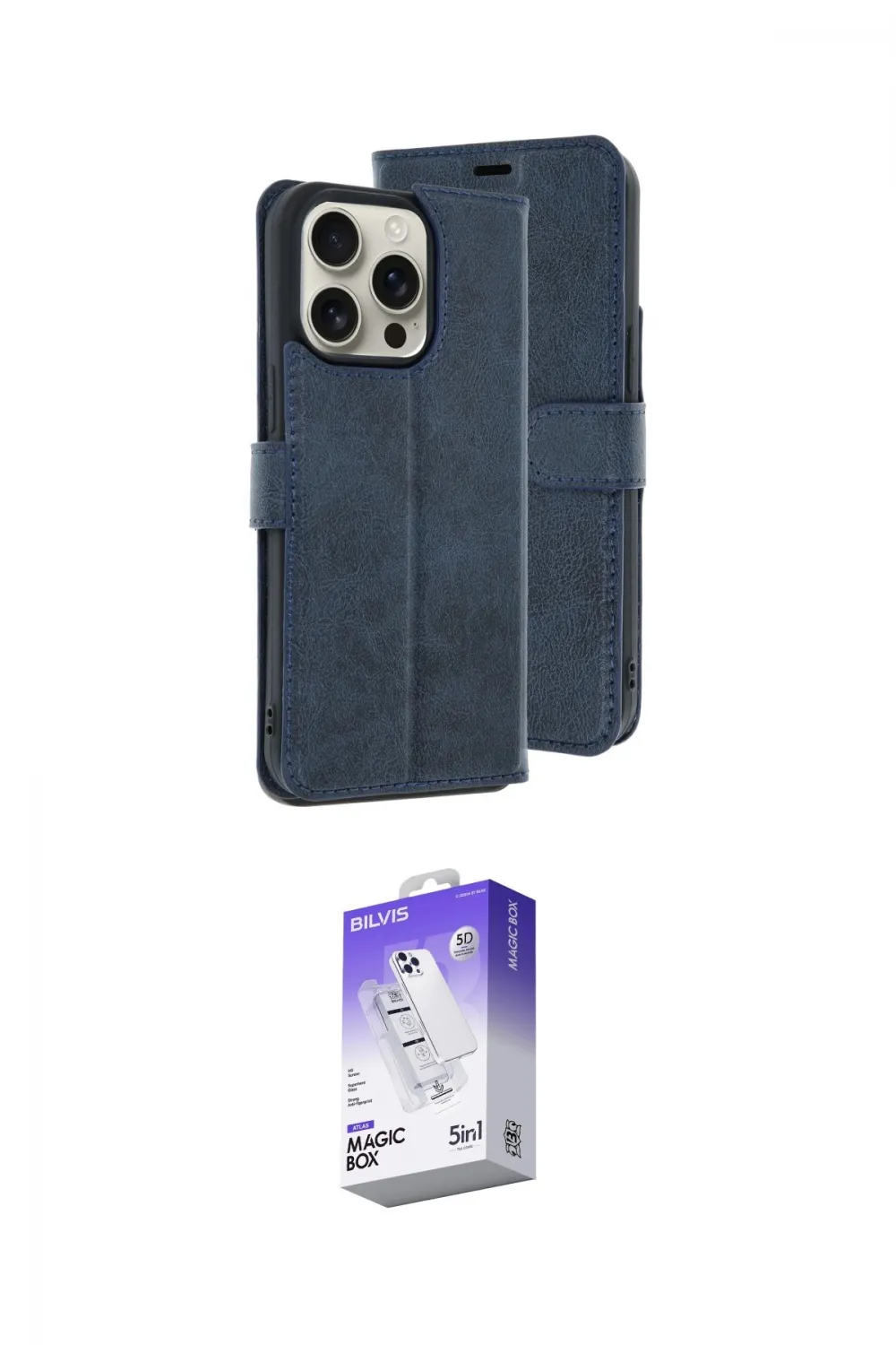 ieg™ iPhone 15 Pro Max Kılıf Siluet Işık Serisi - Siyah Bilvis 5in1 3D Magic Cam Ekran Koruyucu