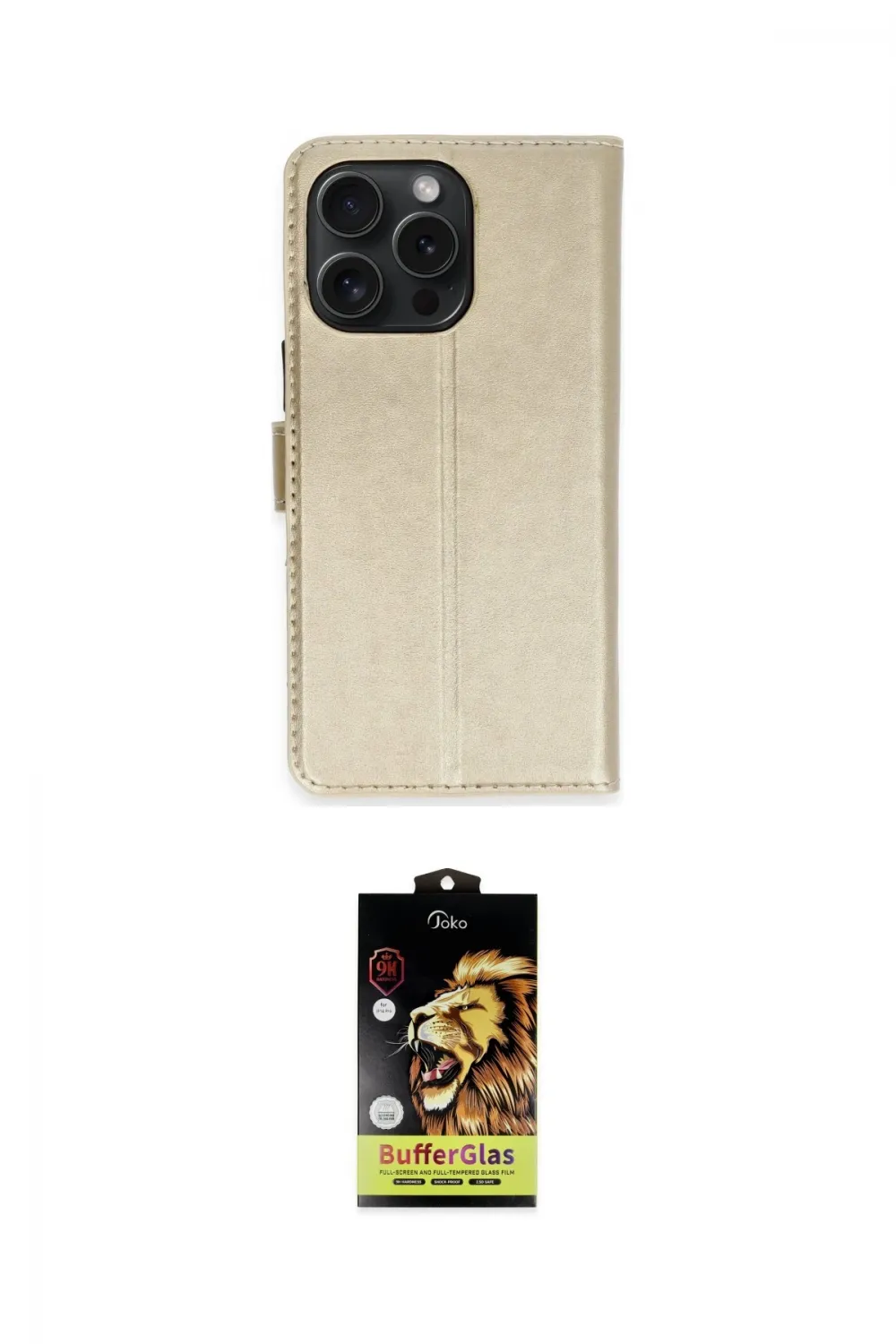 ieg™ iPhone 15 Pro Max Kılıf Siluet Işık Serisi - Siyah Buffer Cam Ekran Koruyucu
