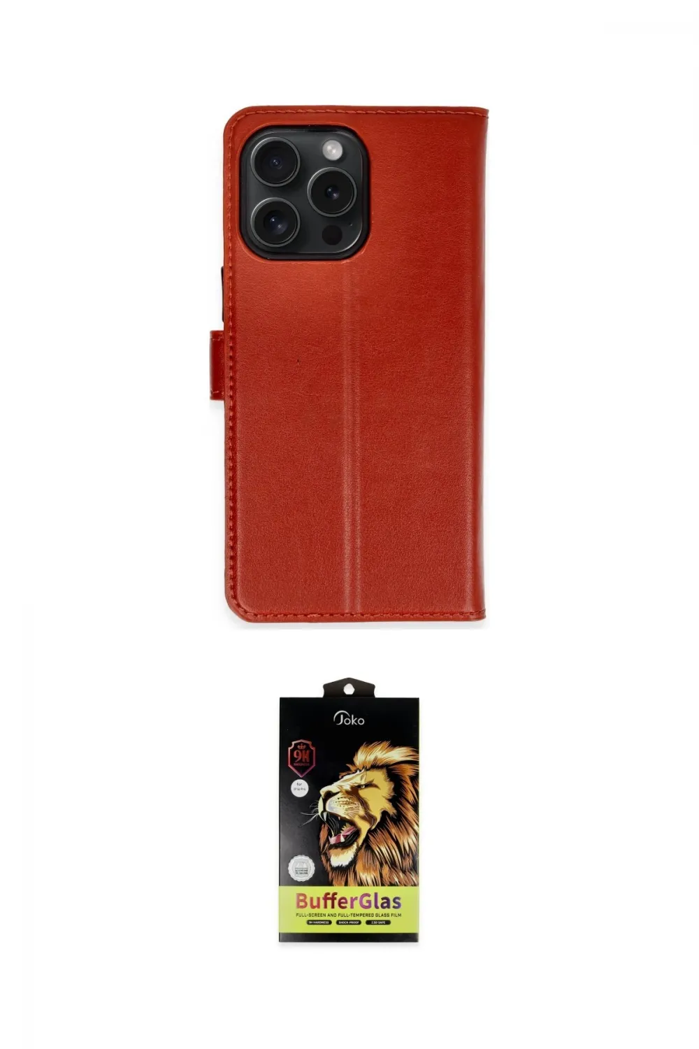 ieg™ iPhone 15 Pro Max Kılıf Siluet Işık Serisi - Siyah Buffer Cam Ekran Koruyucu