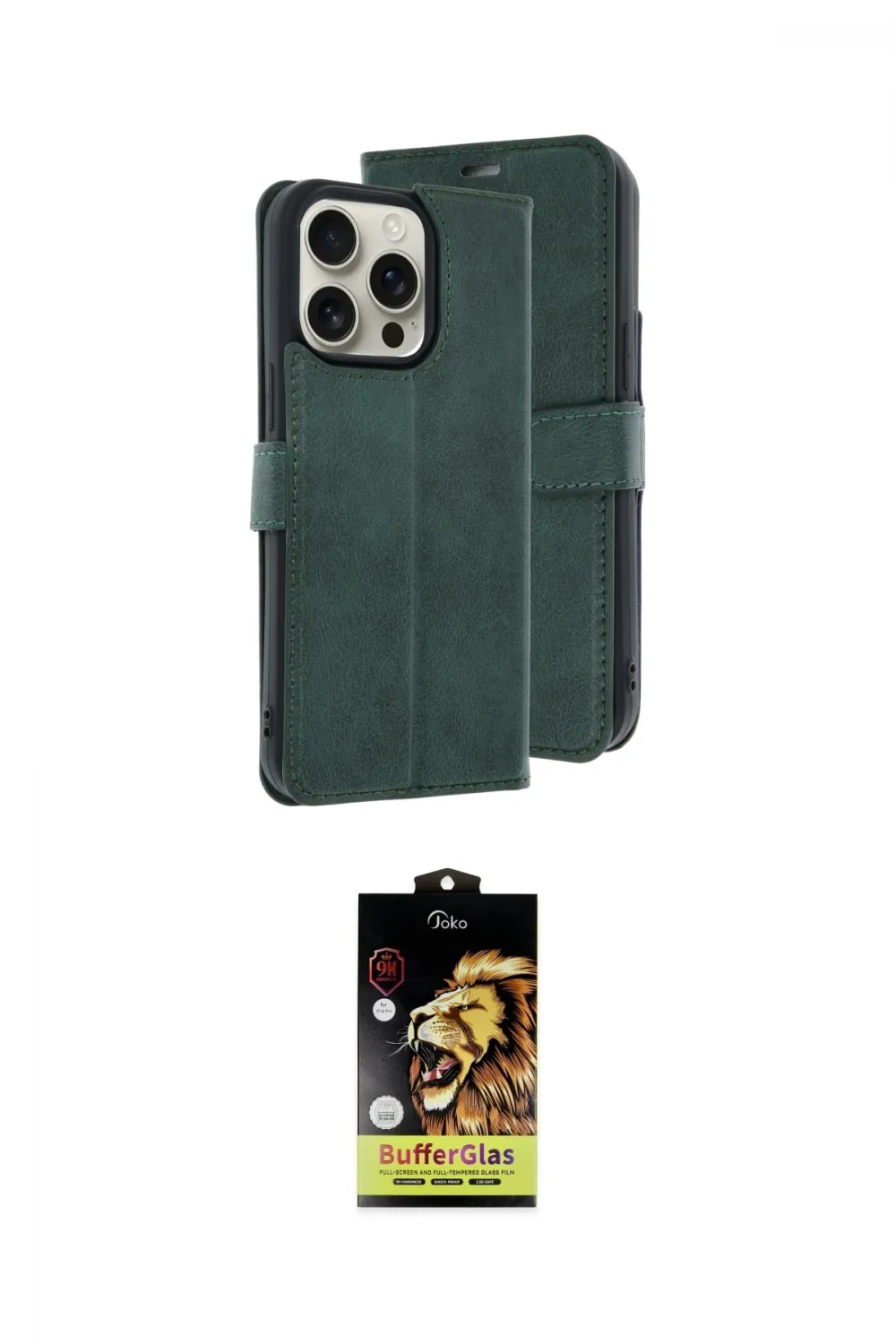 ieg™ iPhone 15 Pro Max Kılıf Siluet Işık Serisi - Siyah Buffer Cam Ekran Koruyucu