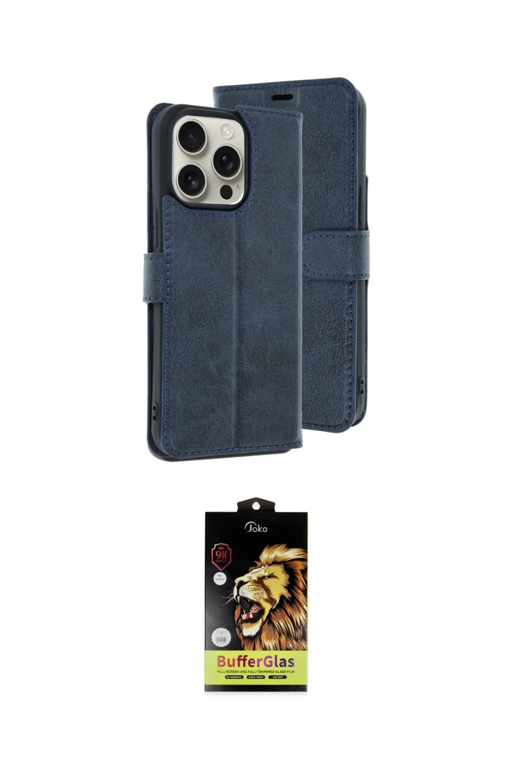 ieg™ iPhone 15 Pro Max Kılıf Siluet Işık Serisi - Siyah Buffer Cam Ekran Koruyucu