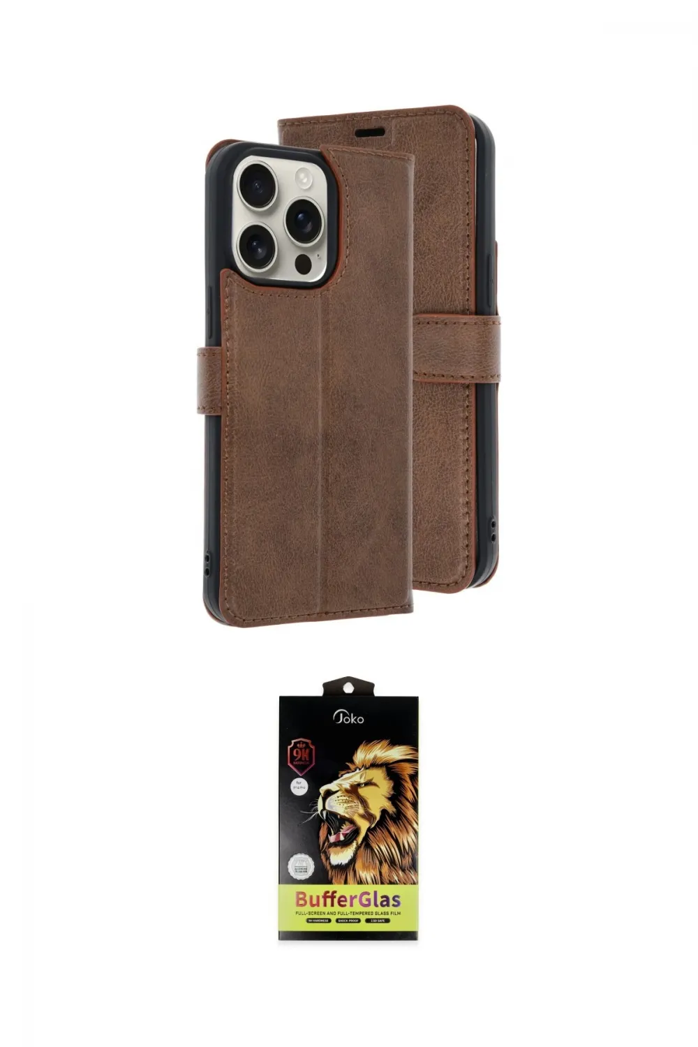 ieg™ iPhone 15 Pro Max Kılıf Siluet Işık Serisi - Siyah Buffer Cam Ekran Koruyucu