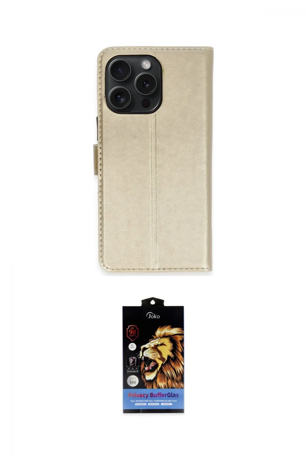 ieg™ iPhone 15 Pro Max Kılıf Siluet Işık Serisi - Siyah Buffer Hayalet Cam Ekran Koruyucu