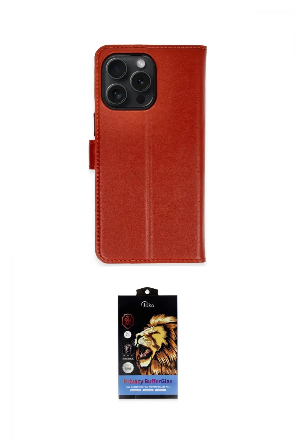 ieg™ iPhone 15 Pro Max Kılıf Siluet Işık Serisi - Siyah Buffer Hayalet Cam Ekran Koruyucu