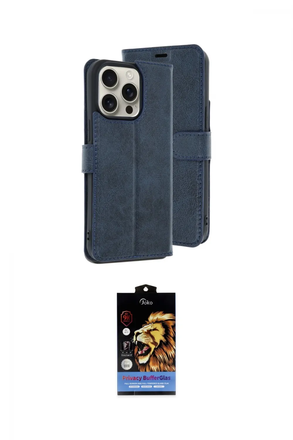 ieg™ iPhone 15 Pro Max Kılıf Siluet Işık Serisi - Siyah Buffer Hayalet Cam Ekran Koruyucu