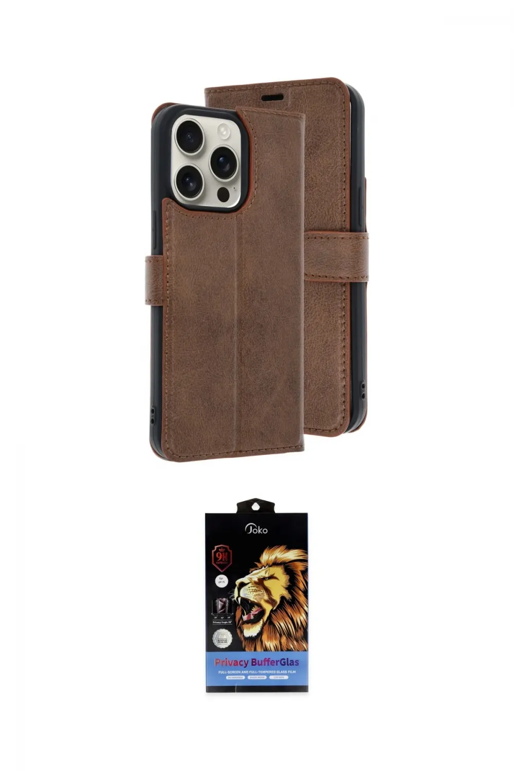 ieg™ iPhone 15 Pro Max Kılıf Siluet Işık Serisi - Siyah Buffer Hayalet Cam Ekran Koruyucu