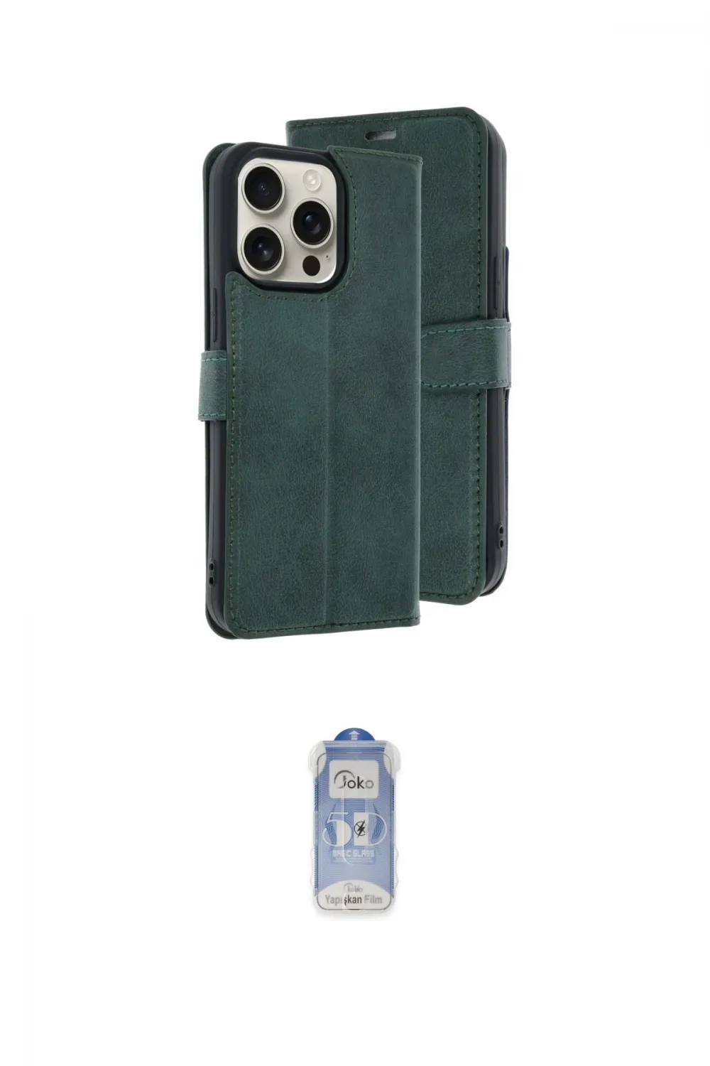 ieg™ iPhone 15 Pro Max Kılıf Siluet Işık Serisi - Siyah Joko Magic 5D Cam