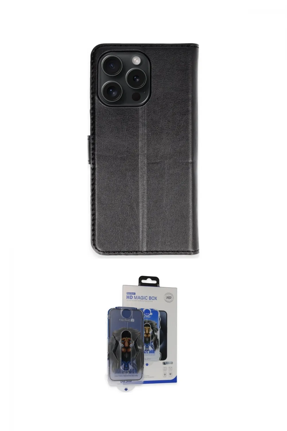 ieg™ iPhone 15 Pro Max Kılıf Siluet Işık Serisi - Siyah Vanessa Magic Cam