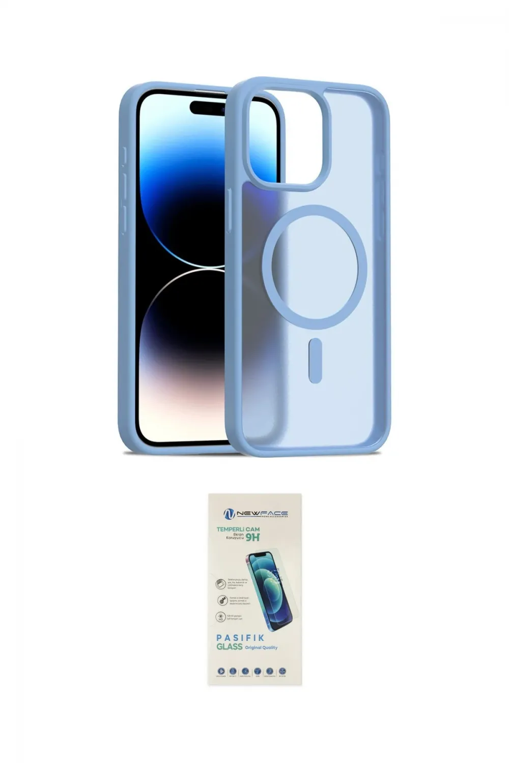 ieg™ iPhone 15 Pro Max Kılıf Siluet Minimal Prime - Şeffaf Pasifik Cam Ekran Koruyucu