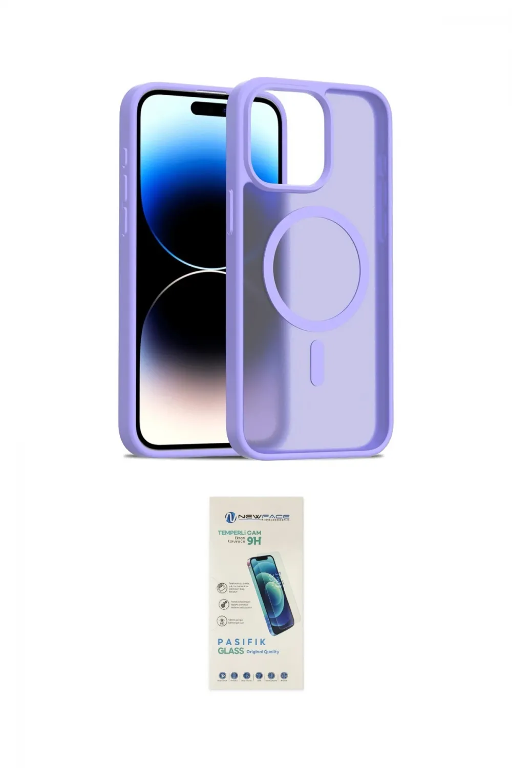 ieg™ iPhone 15 Pro Max Kılıf Siluet Minimal Prime - Şeffaf Pasifik Cam Ekran Koruyucu