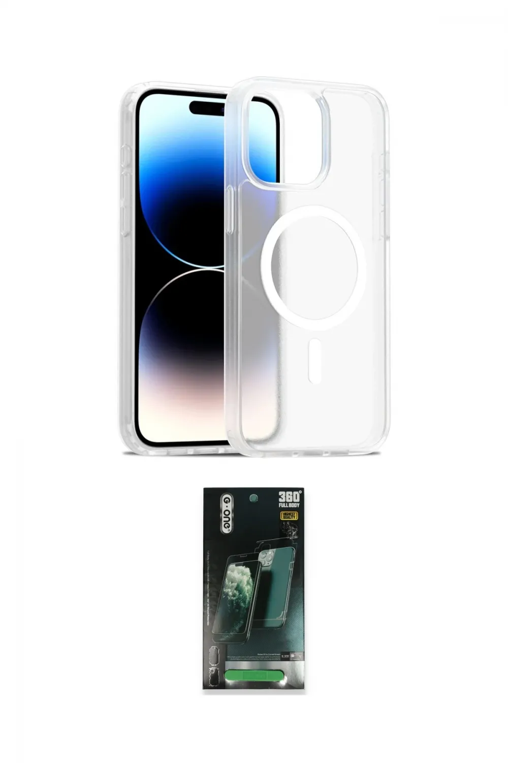 ieg™ iPhone 15 Pro Max Kılıf Siluet Minimal Prime - Siyah 360 Mat Full Body Arka Koruyucu