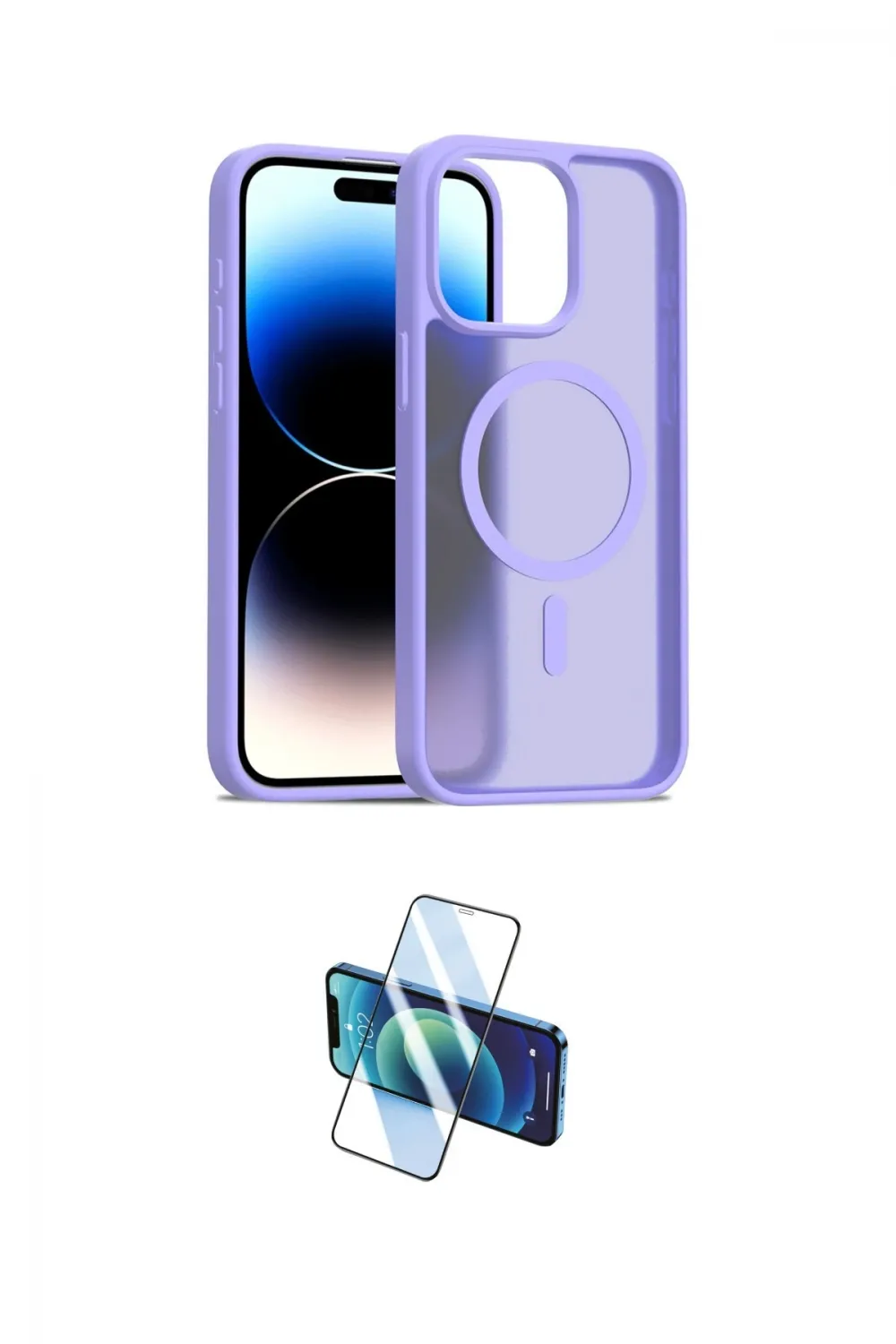 ieg™ iPhone 15 Pro Max Kılıf Siluet Minimal Prime - Siyah 3D Antistatik Seramik Nano Ekran Koruyucu