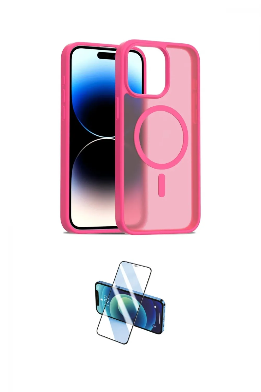 ieg™ iPhone 15 Pro Max Kılıf Siluet Minimal Prime - Siyah 3D Antistatik Seramik Nano Ekran Koruyucu