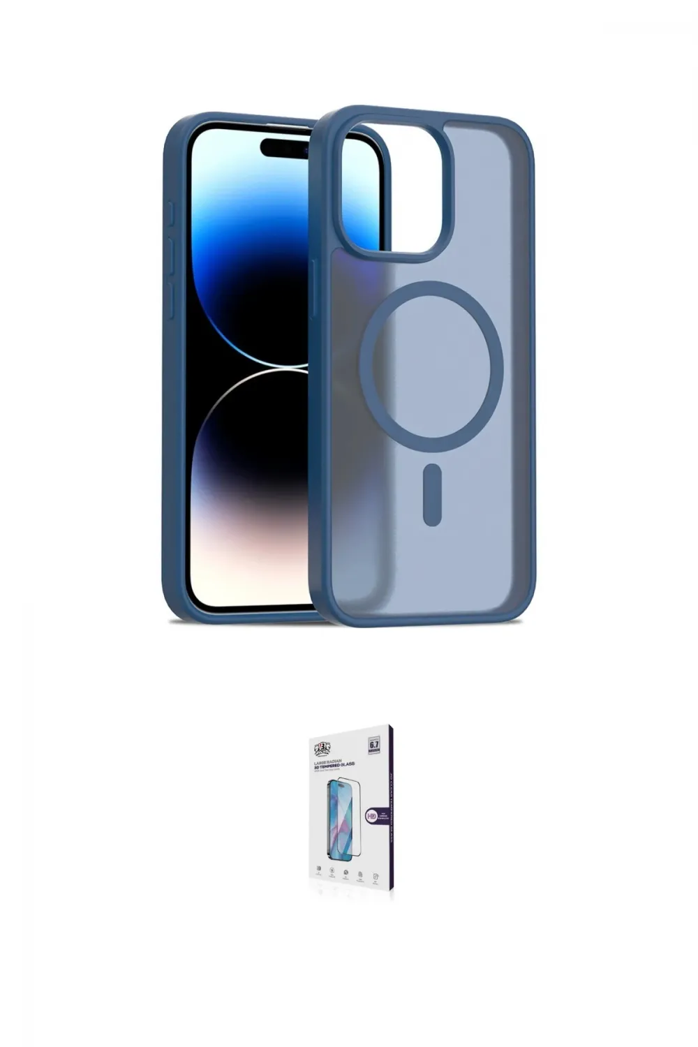 ieg™ iPhone 15 Pro Max Kılıf Siluet Minimal Prime - Siyah Bilvis 0.18mm Plus Cam Ekran Koruyucu