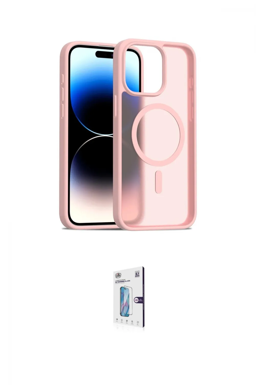 ieg™ iPhone 15 Pro Max Kılıf Siluet Minimal Prime - Siyah Bilvis 0.18mm Plus Cam Ekran Koruyucu