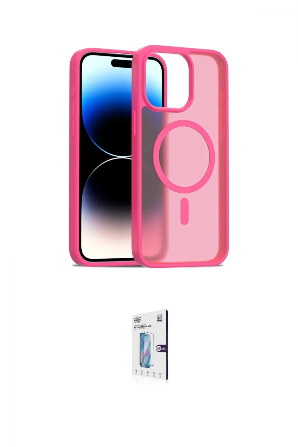 ieg™ iPhone 15 Pro Max Kılıf Siluet Minimal Prime - Siyah Bilvis 0.18mm Plus Cam Ekran Koruyucu