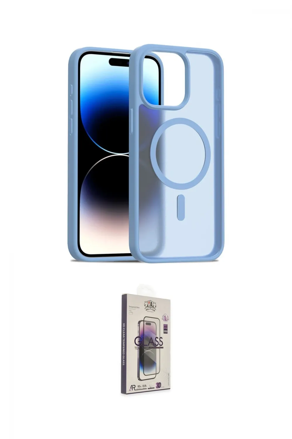 ieg™ iPhone 15 Pro Max Kılıf Siluet Minimal Prime - Siyah Bilvis 3D Cam Ekran Koruyucu