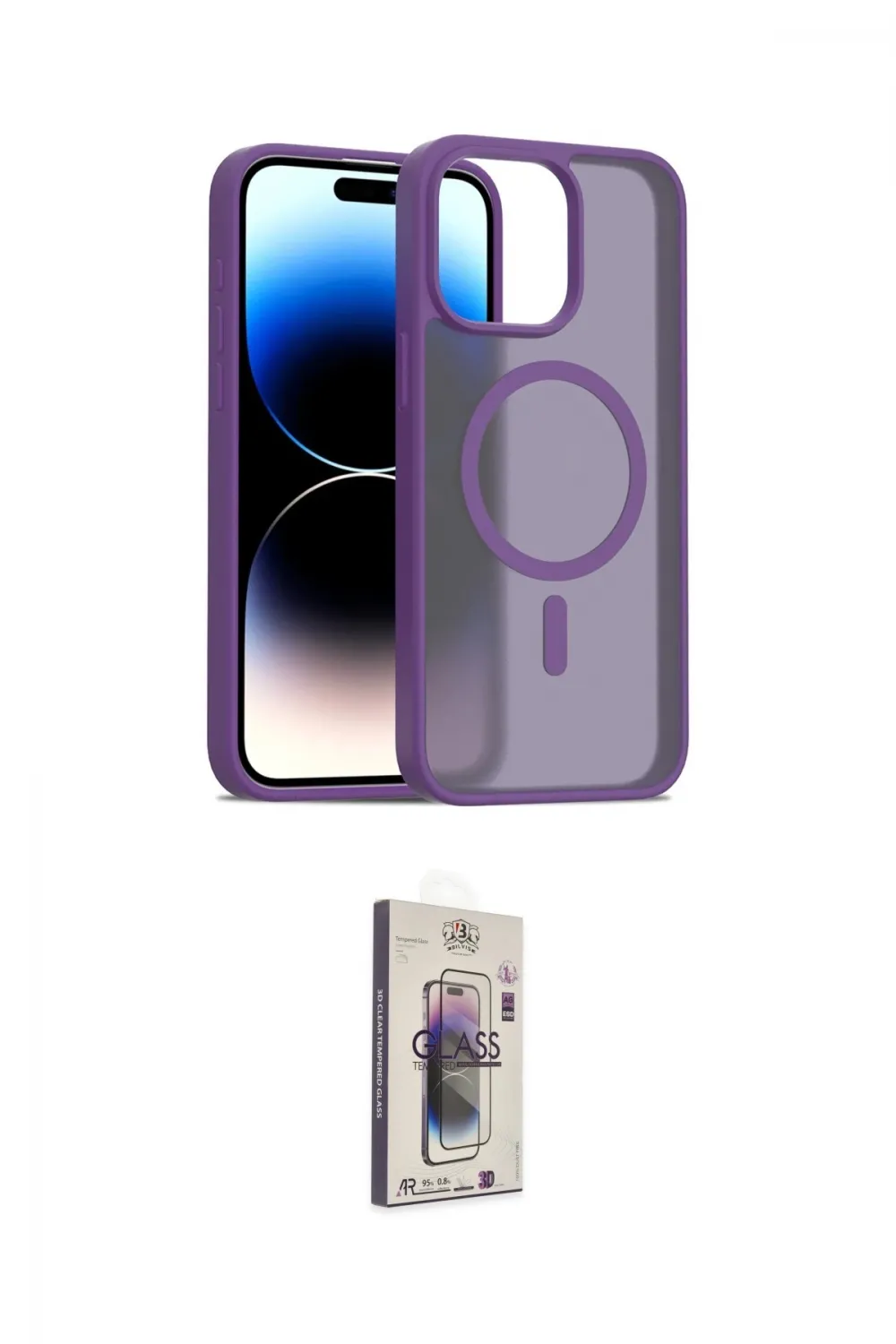 ieg™ iPhone 15 Pro Max Kılıf Siluet Minimal Prime - Siyah Bilvis 3D Cam Ekran Koruyucu