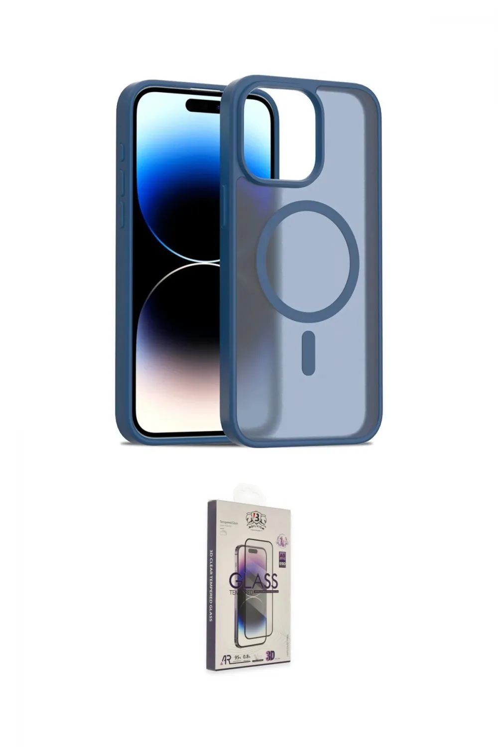 ieg™ iPhone 15 Pro Max Kılıf Siluet Minimal Prime - Siyah Bilvis 3D Cam Ekran Koruyucu