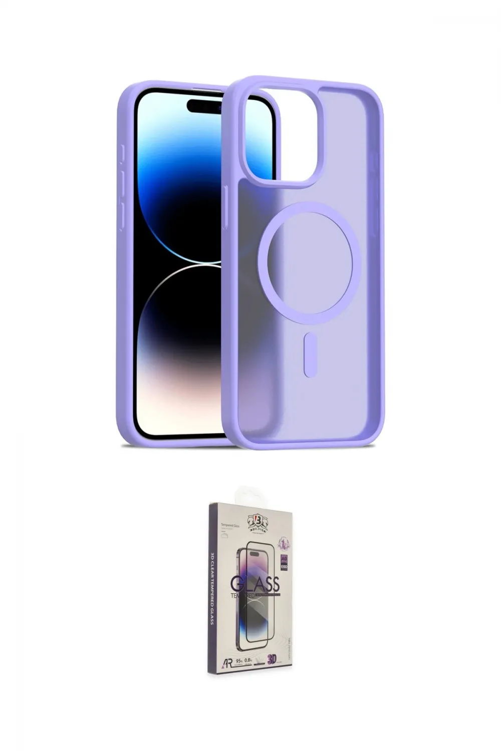 ieg™ iPhone 15 Pro Max Kılıf Siluet Minimal Prime - Siyah Bilvis 3D Cam Ekran Koruyucu