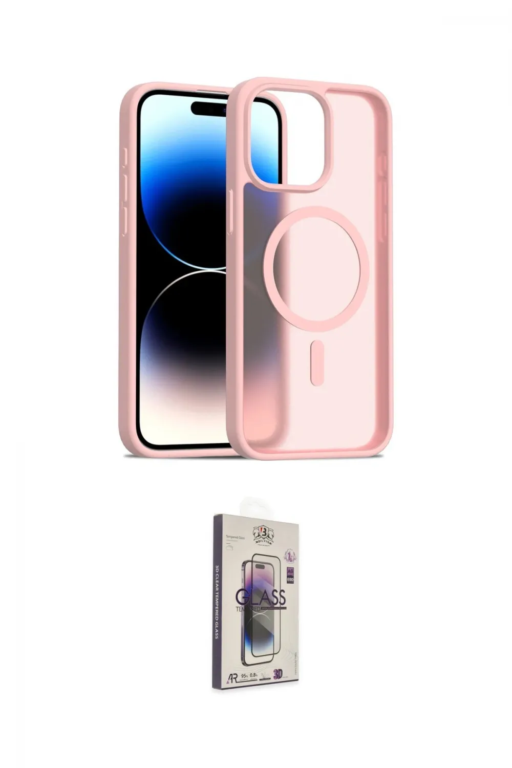 ieg™ iPhone 15 Pro Max Kılıf Siluet Minimal Prime - Siyah Bilvis 3D Cam Ekran Koruyucu