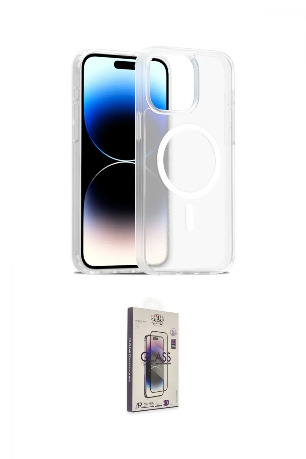 ieg™ iPhone 15 Pro Max Kılıf Siluet Minimal Prime - Siyah Bilvis 3D Cam Ekran Koruyucu