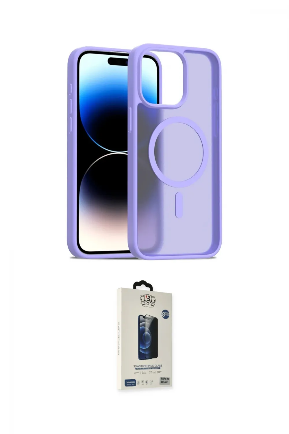 ieg™ iPhone 15 Pro Max Kılıf Siluet Minimal Prime - Siyah Bilvis Hayalet Cam Ekran Koruyucu