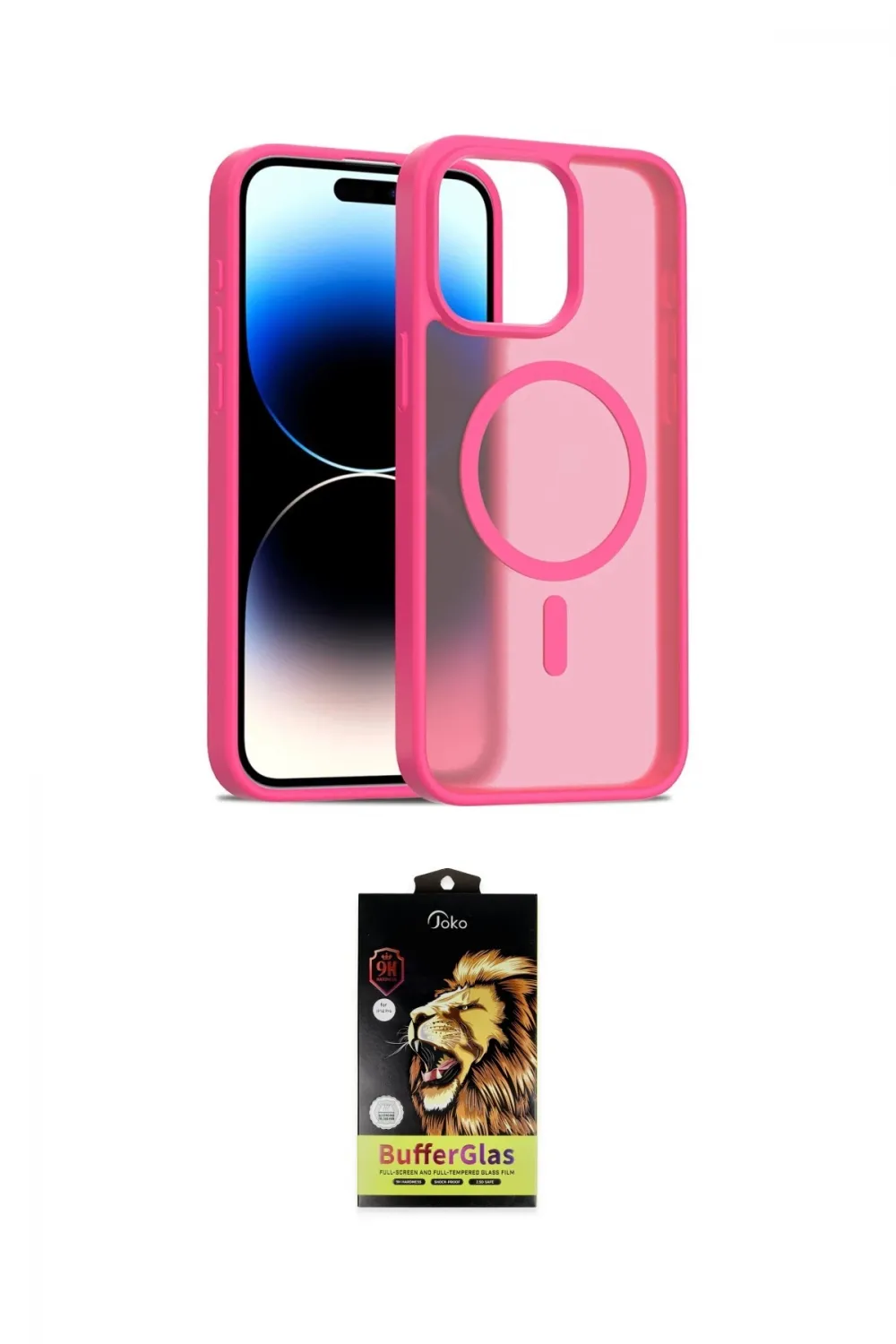 ieg™ iPhone 15 Pro Max Kılıf Siluet Minimal Prime - Siyah Buffer Cam Ekran Koruyucu