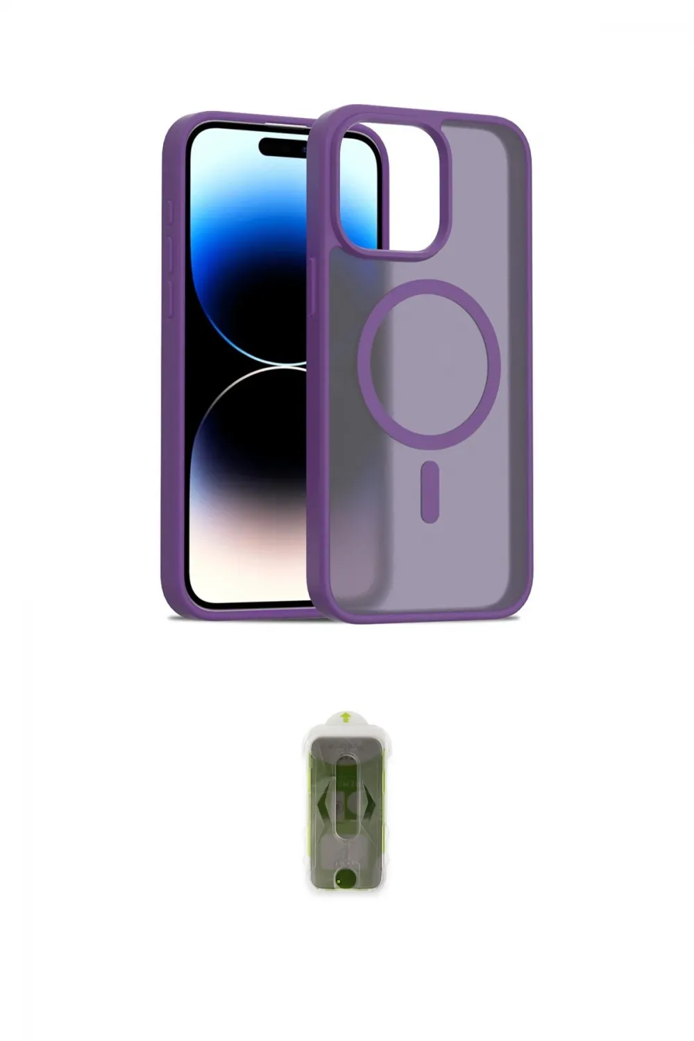 ieg™ iPhone 15 Pro Max Kılıf Siluet Minimal Prime - Siyah Joko Magic 5D Hayalet Cam