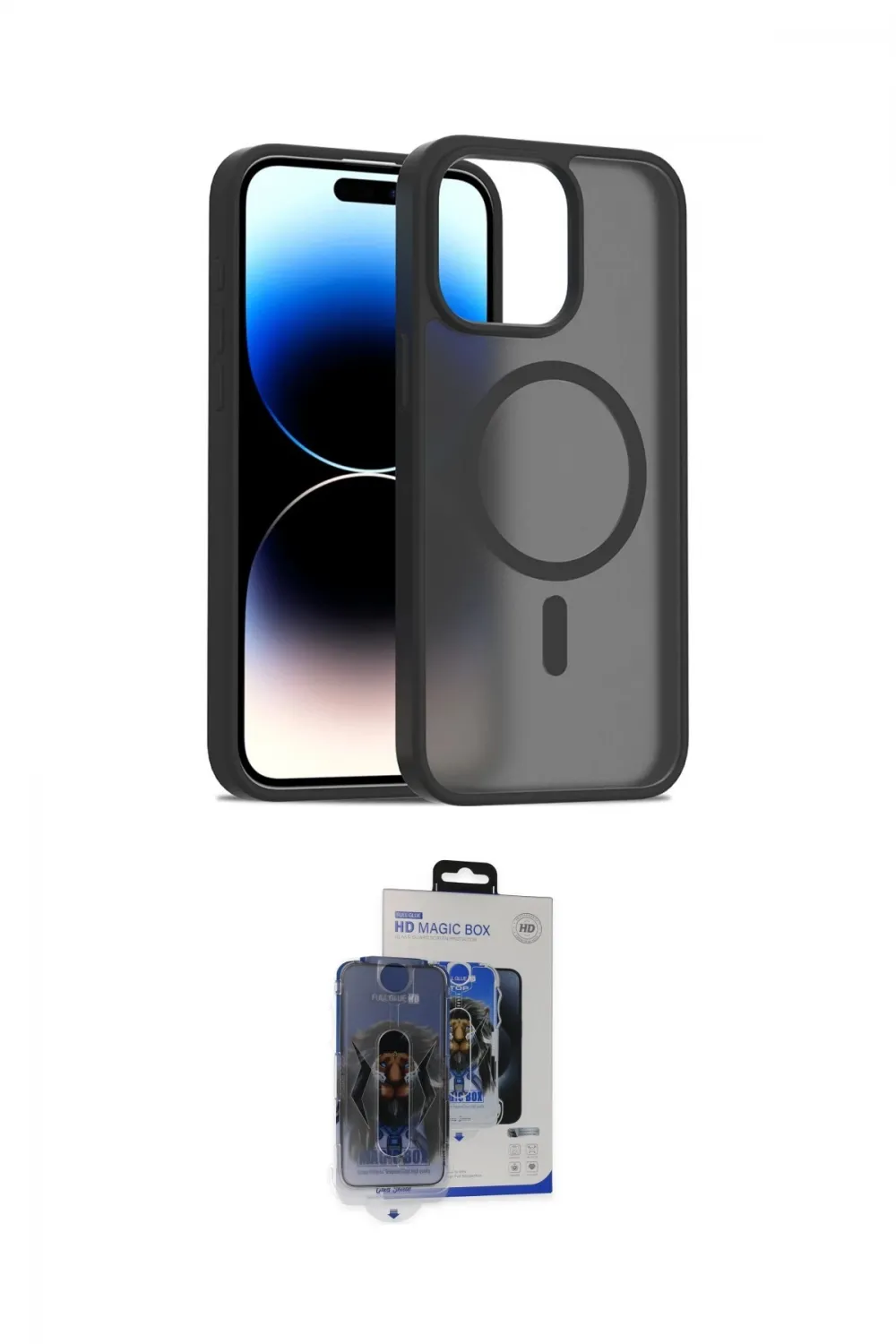 ieg™ iPhone 15 Pro Max Kılıf Siluet Minimal Prime - Siyah Vanessa Magic Cam