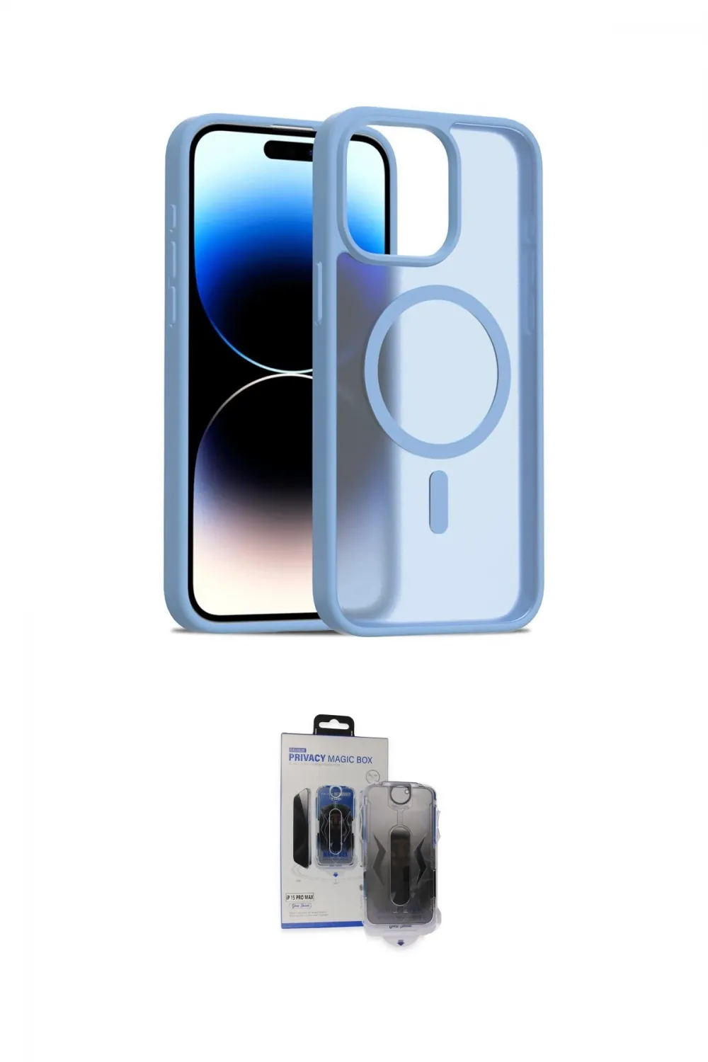 ieg™ iPhone 15 Pro Max Kılıf Siluet Minimal Prime - Siyah Vanessa Magic Hayalet Cam