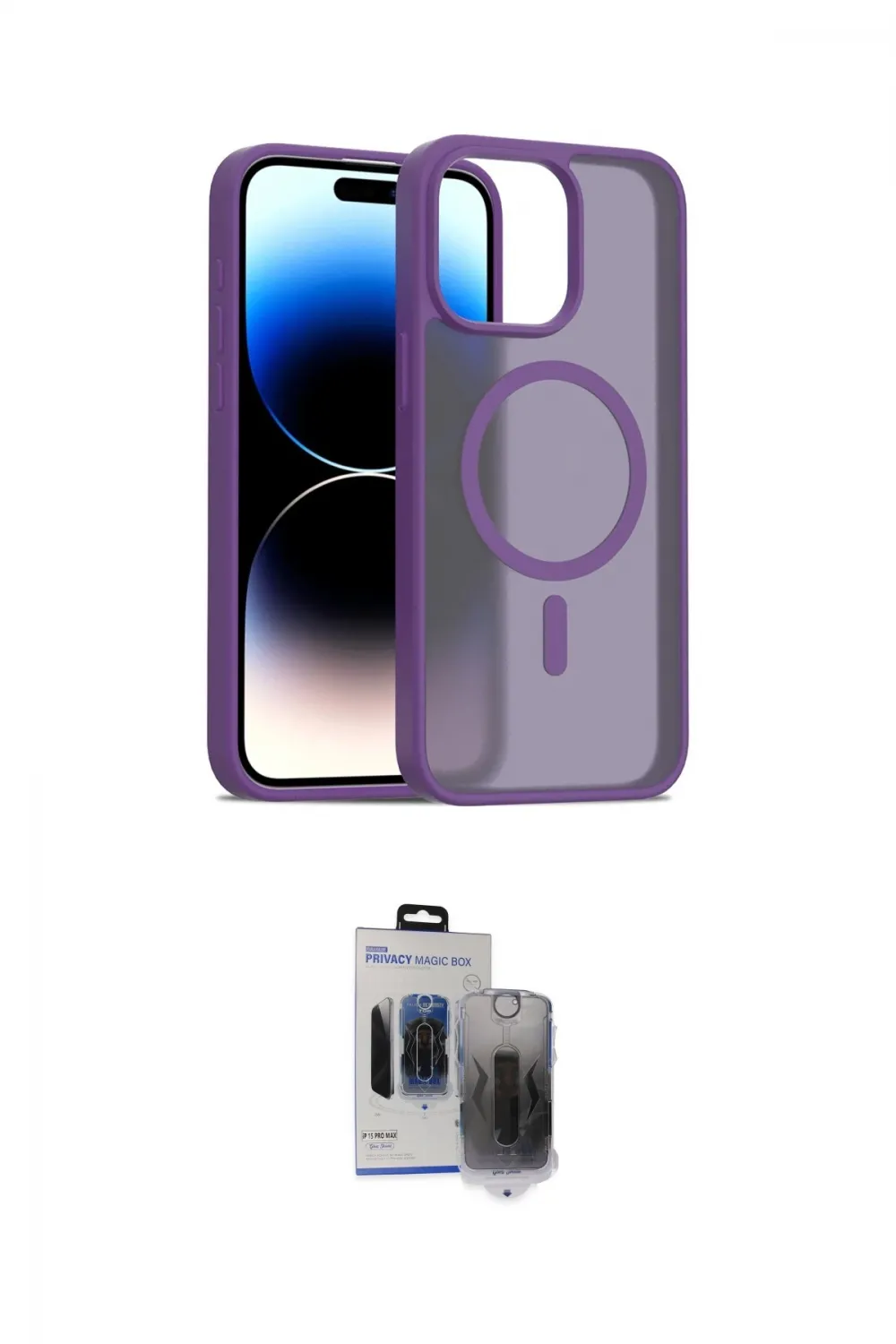 ieg™ iPhone 15 Pro Max Kılıf Siluet Minimal Prime - Siyah Vanessa Magic Hayalet Cam