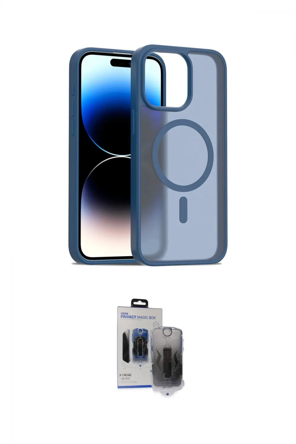 ieg™ iPhone 15 Pro Max Kılıf Siluet Minimal Prime - Siyah Vanessa Magic Hayalet Cam