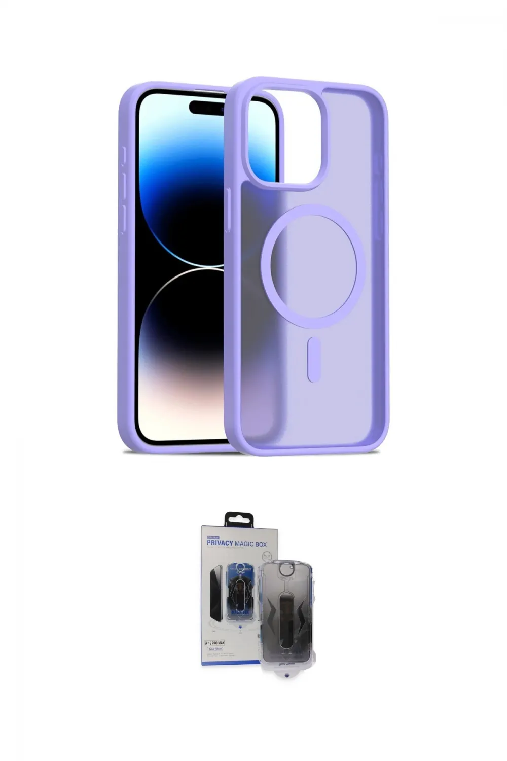 ieg™ iPhone 15 Pro Max Kılıf Siluet Minimal Prime - Siyah Vanessa Magic Hayalet Cam