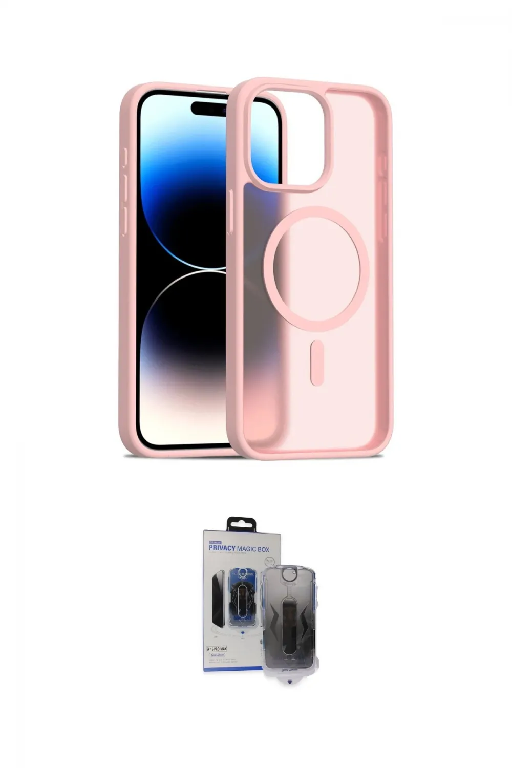 ieg™ iPhone 15 Pro Max Kılıf Siluet Minimal Prime - Siyah Vanessa Magic Hayalet Cam