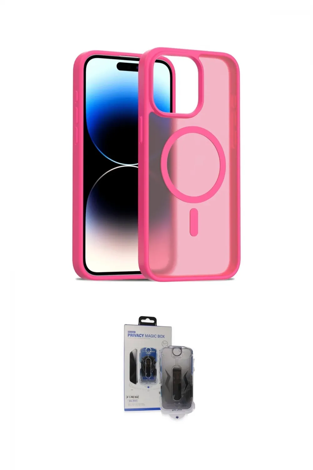 ieg™ iPhone 15 Pro Max Kılıf Siluet Minimal Prime - Siyah Vanessa Magic Hayalet Cam