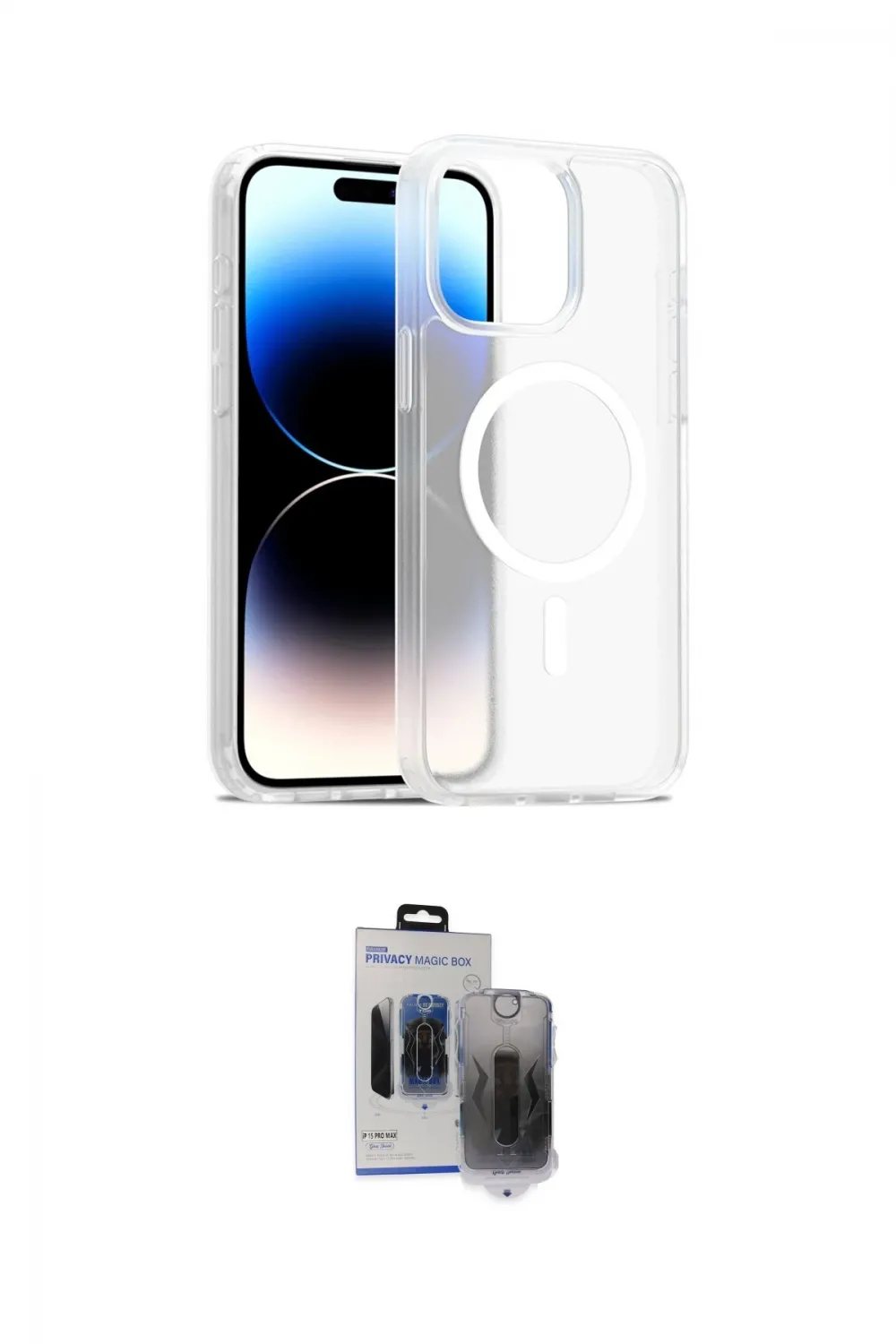 ieg™ iPhone 15 Pro Max Kılıf Siluet Minimal Prime - Siyah Vanessa Magic Hayalet Cam