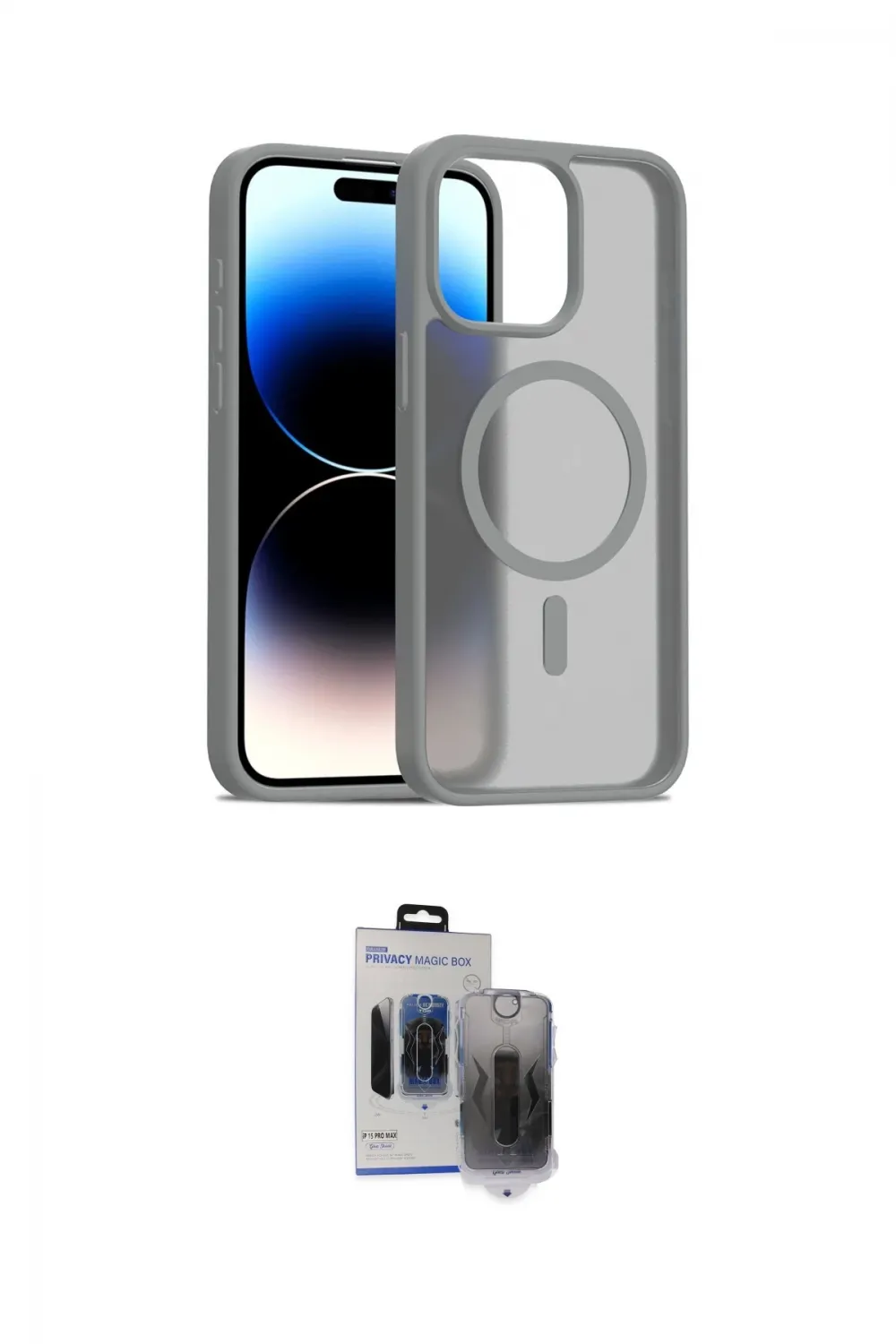 ieg™ iPhone 15 Pro Max Kılıf Siluet Minimal Prime - Siyah Vanessa Magic Hayalet Cam
