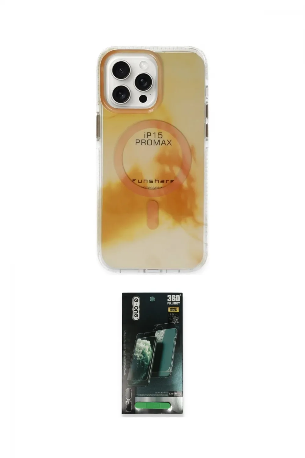 ieg™ iPhone 15 Pro Max Kılıf Ufuk Doku Prime - Şeffaf 360 Full Body Arka Koruyucu