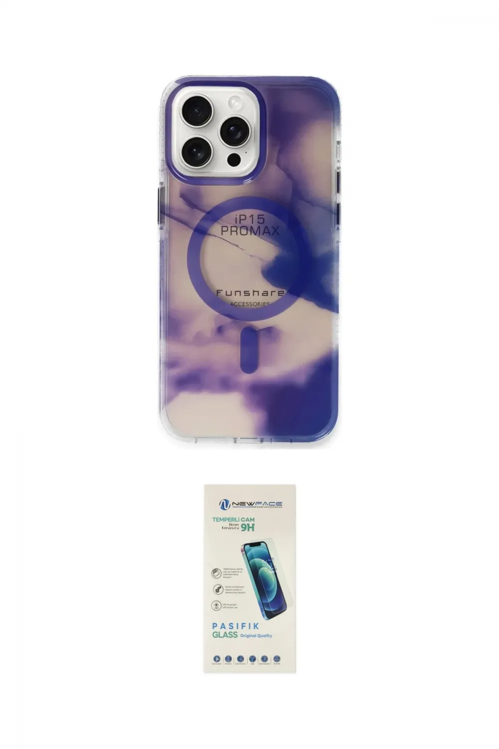 ieg™ iPhone 15 Pro Max Kılıf Ufuk Doku Prime - Şeffaf Pasifik Cam Ekran Koruyucu