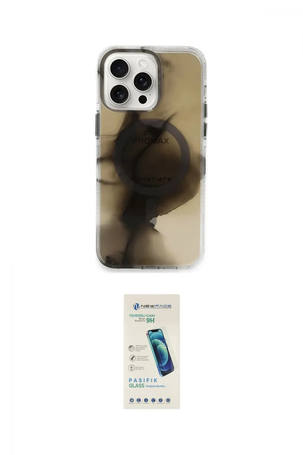 ieg™ iPhone 15 Pro Max Kılıf Ufuk Doku Prime - Şeffaf Pasifik Cam Ekran Koruyucu