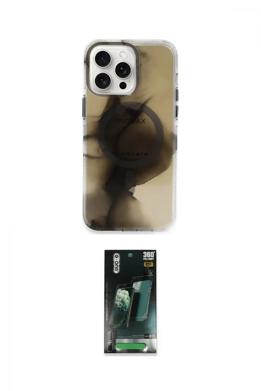 ieg™ iPhone 15 Pro Max Kılıf Ufuk Doku Prime - Siyah 360 Mat Full Body Arka Koruyucu