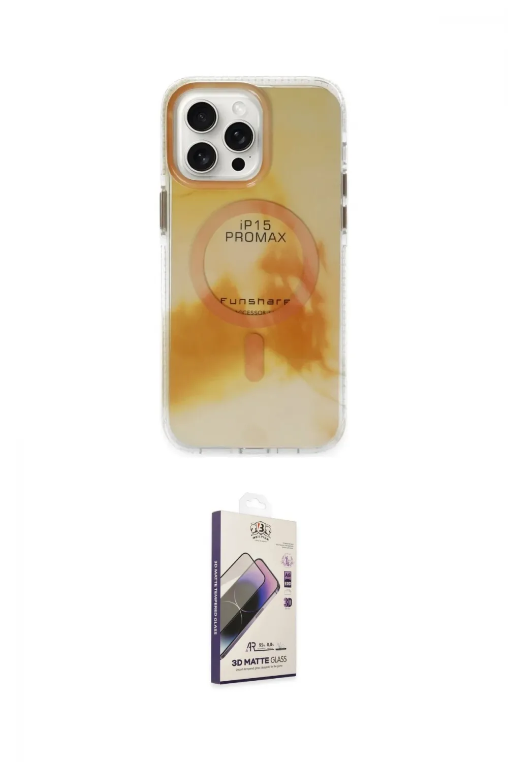 ieg™ iPhone 15 Pro Max Kılıf Ufuk Doku Prime - Siyah Bilvis 3D Mat Cam Ekran Koruyucu