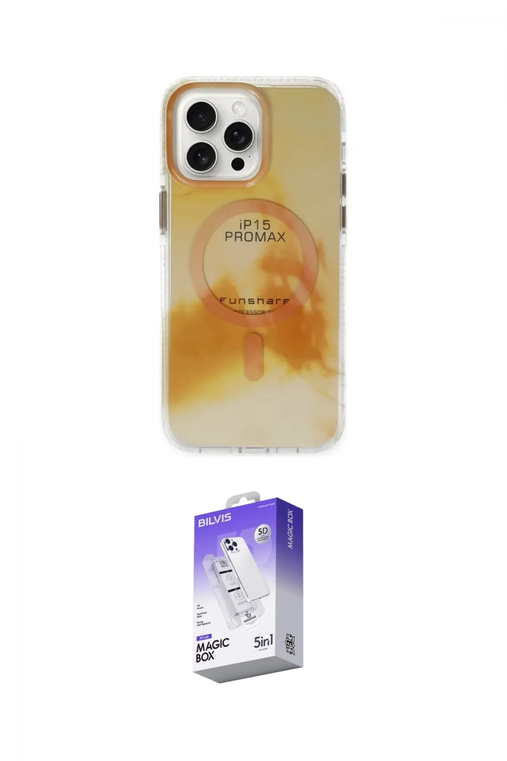 ieg™ iPhone 15 Pro Max Kılıf Ufuk Doku Prime - Siyah Bilvis 5in1 3D Magic Cam Ekran Koruyucu