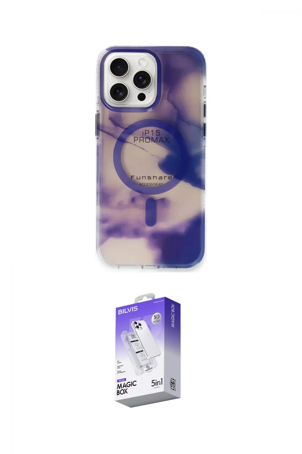 ieg™ iPhone 15 Pro Max Kılıf Ufuk Doku Prime - Siyah Bilvis 5in1 3D Magic Cam Ekran Koruyucu