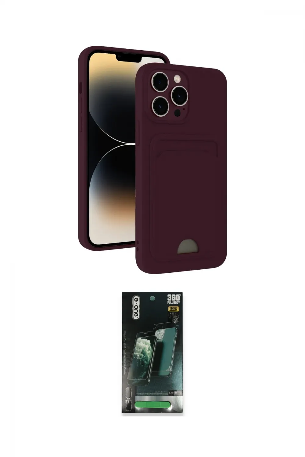 ieg™ iPhone 15 Pro Max Kılıf Vadi Çizgi Prime - Şeffaf 360 Full Body Arka Koruyucu