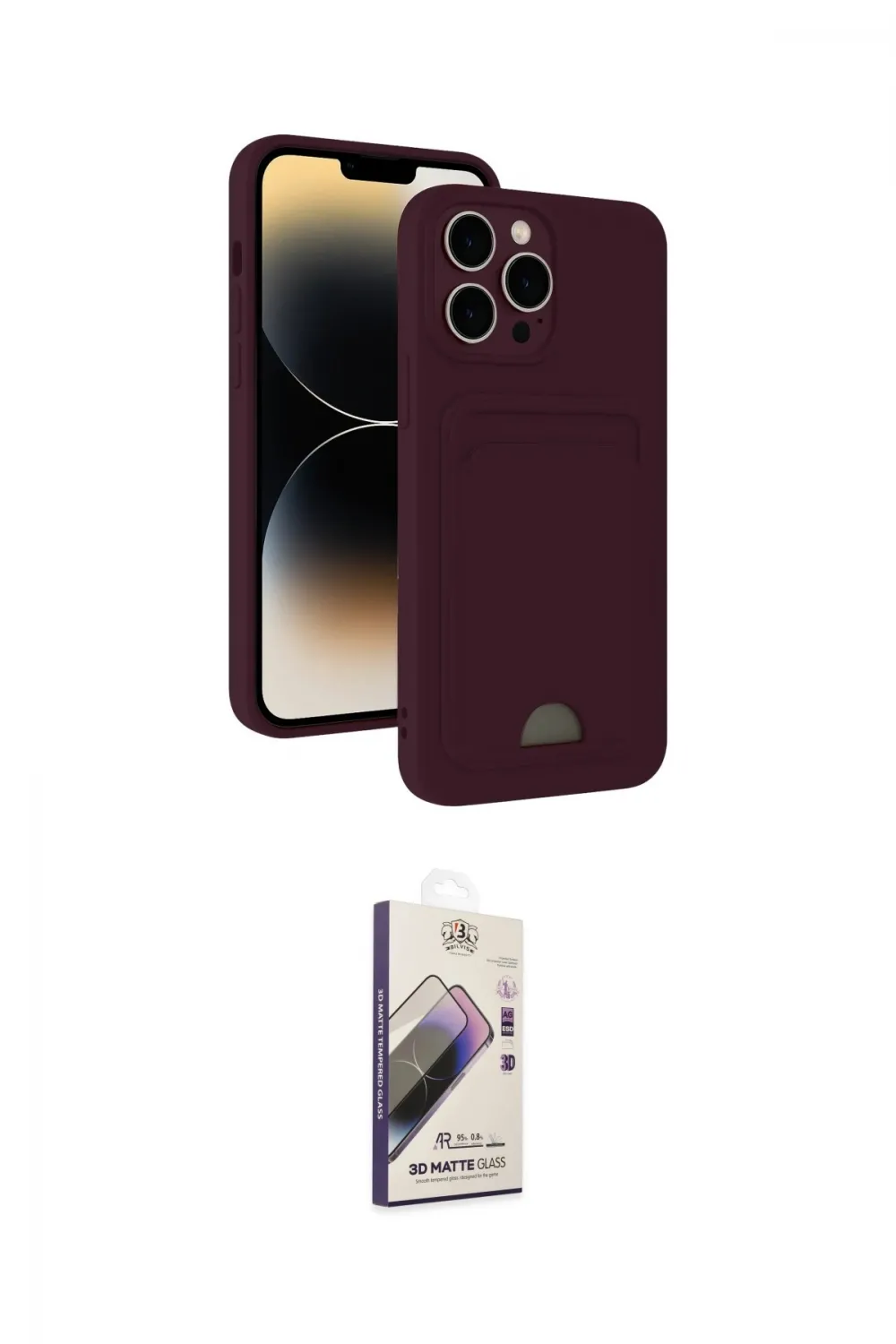 ieg™ iPhone 15 Pro Max Kılıf Vadi Çizgi Prime - Siyah Bilvis 3D Mat Cam Ekran Koruyucu