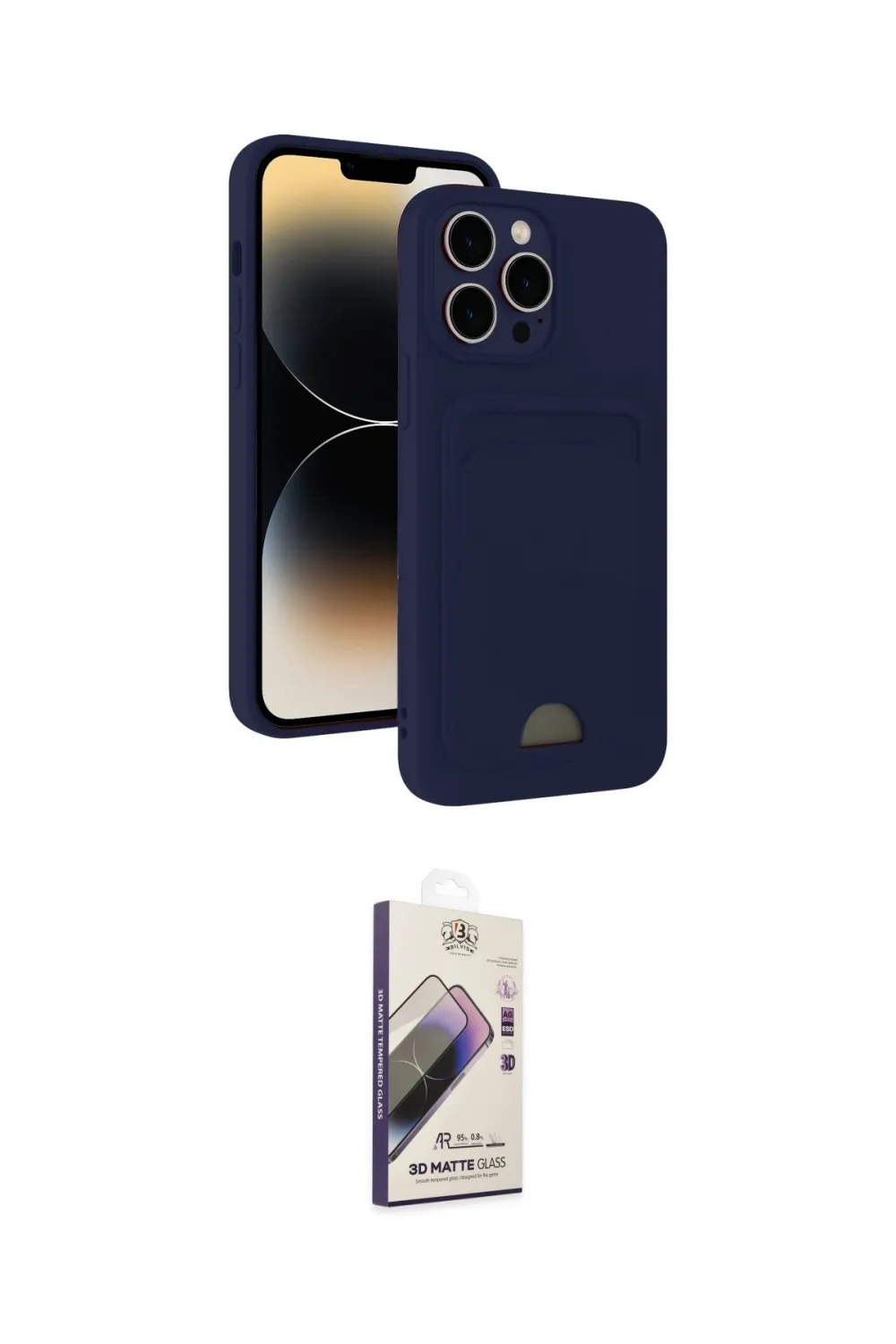 ieg™ iPhone 15 Pro Max Kılıf Vadi Çizgi Prime - Siyah Bilvis 3D Mat Cam Ekran Koruyucu